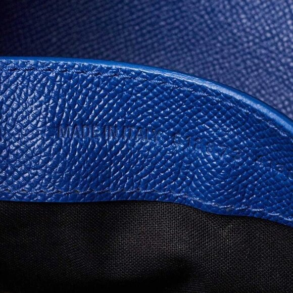 Balenciaga Blue Stamped Calfskin Leather Small Ville Satchel Bag - Picture 10 of 12